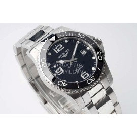 Longines 316l Refined Steel Case Steel Strap Watch Black