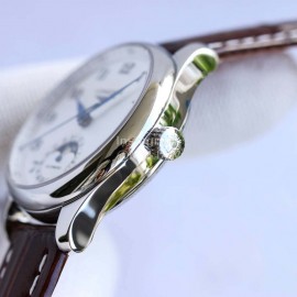 Longines Leather Strap Multifunctional Watch For Women Brown