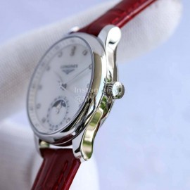 Longines Leather Strap Multifunctional Watch For Women Red