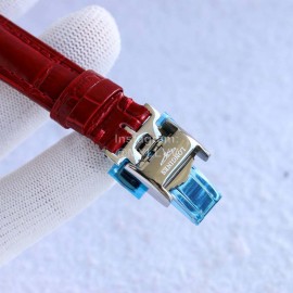 Longines Leather Strap Multifunctional Watch For Women Red