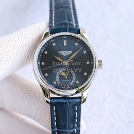 Longines Leather Strap Multifunctional Watch For Women Navy