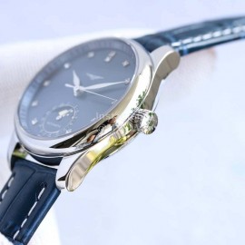 Longines Leather Strap Multifunctional Watch For Women Navy