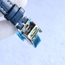 Longines Leather Strap Multifunctional Watch For Women Navy