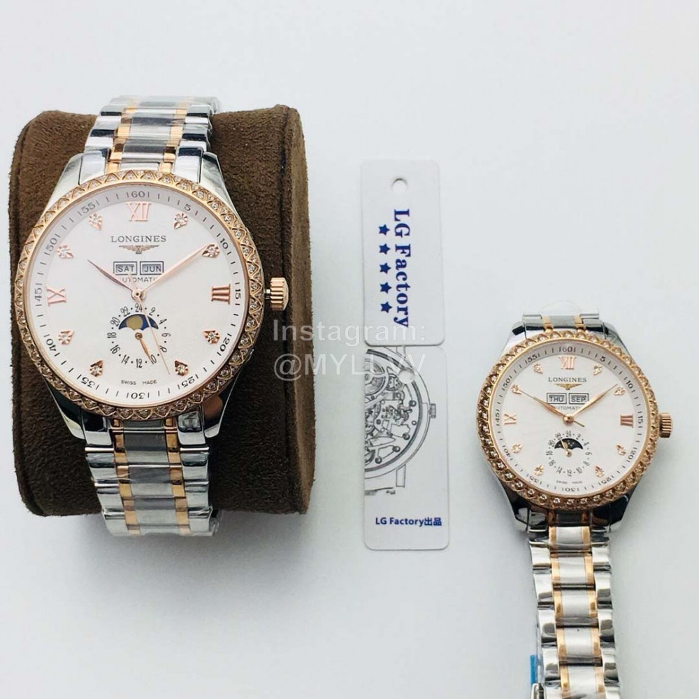 Longines Lg Factory 316l Fine Steel Case Diamond Mechanical Watch