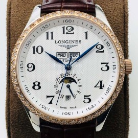 Longines Lg Factory 316l Fine Steel Case Leather Strap Watch