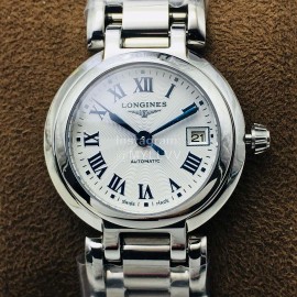 Longines Lg Factory Sapphire Glass Silver Steel Strap Mechanical Watch