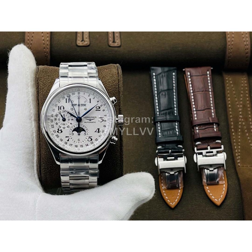 Longines Lg Factory 42mm White Dial Multifunctional Watch