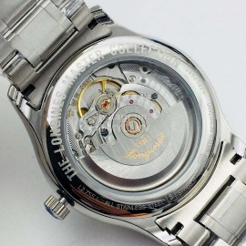 Longines Lg Factory Steel Strap Calendar Watch Silver