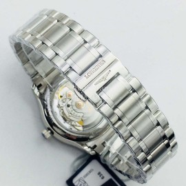 Longines Lg Factory Steel Strap Calendar Watch Silver