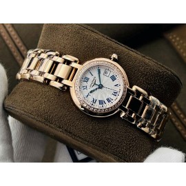 Longines Lg Factory 26.5mm Dial Gold Steel Strap Watch