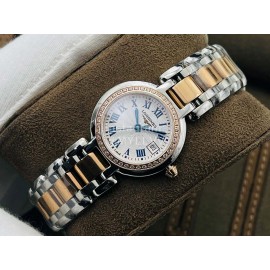 Longines Lg Factory 26.5mm Dial Steel Strap Diamond Watch