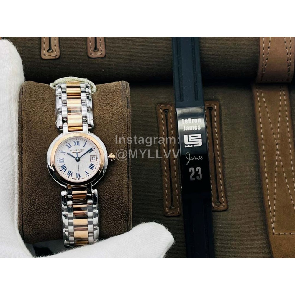 Longines Lg Factory 26.5mm Roman Numeral Dial Steel Strap Watch