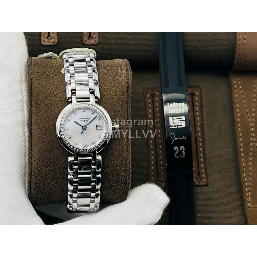 Longines Lg Factory 26.5mm Dial Silver Steel Strap Watch