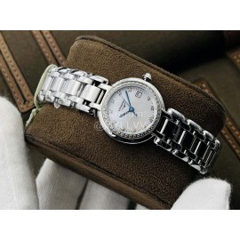 Longines Lg Factory 26.5mm Dial Silver Steel Strap Watch