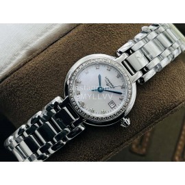 Longines Lg Factory 26.5mm Dial Silver Steel Strap Watch