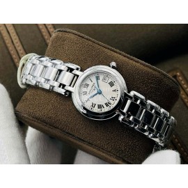 Longines Lg Factory 26.5mm Roman Numeral Dial Steel Strap Watch Silver