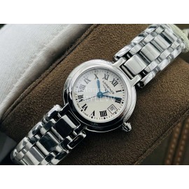 Longines Lg Factory 26.5mm Roman Numeral Dial Steel Strap Watch Silver