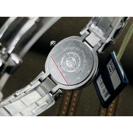 Longines Lg Factory 26.5mm Roman Numeral Dial Steel Strap Watch Silver