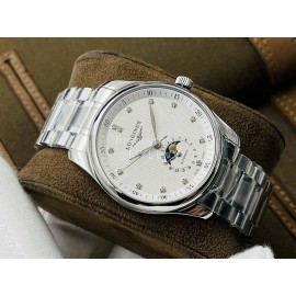 Longines Lg Factory Lunar Phase Function Steel Strap Watch