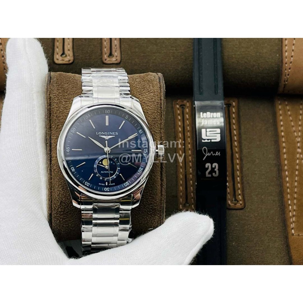 Longines Lg Factory Lunar Phase Steel Strap Watch