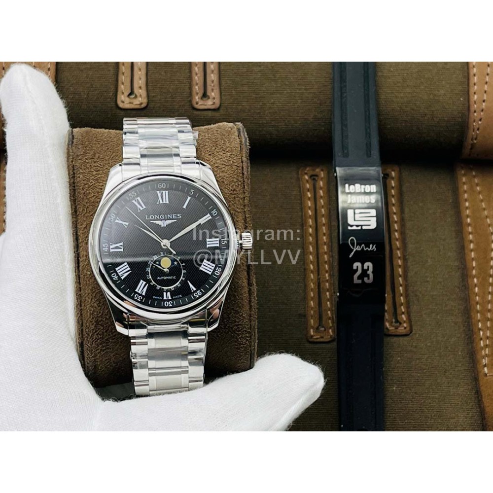 Longines Lg Factory Lunar Phase Function Black Dial Watch