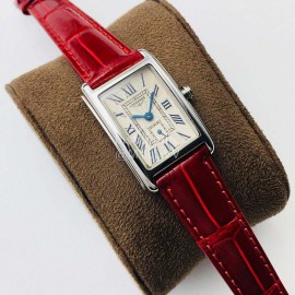 Longines Lg Factory Leather Strap Square Dial Watch Red