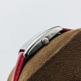 Longines Lg Factory Leather Strap Square Dial Watch Red