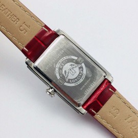 Longines Lg Factory Leather Strap Square Dial Watch Red