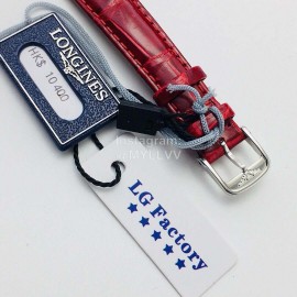 Longines Lg Factory Leather Strap Square Dial Watch Red