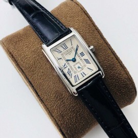 Longines Lg Factory Leather Strap Square Dial Watch Black
