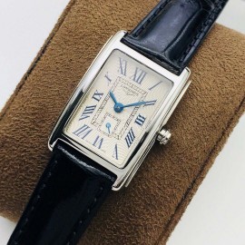 Longines Lg Factory Leather Strap Square Dial Watch Black