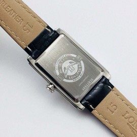 Longines Lg Factory Leather Strap Square Dial Watch Black