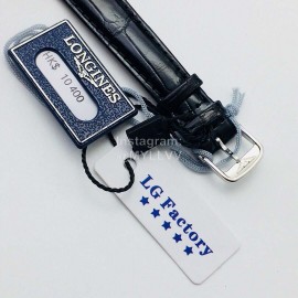 Longines Lg Factory Leather Strap Square Dial Watch Black