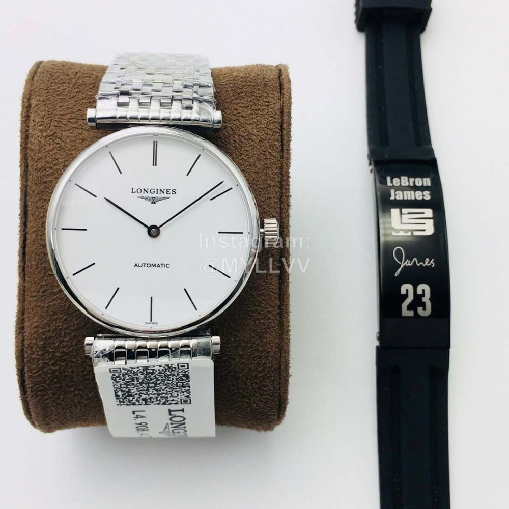 Longines Lg Factory White Dial 904l Refined Steel Strap Watch