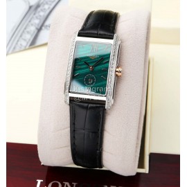 Longines Leather Strap 200m Waterproof Diamond Watch