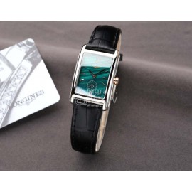 Longines Leather Strap 200m Waterproof Green Dial Watch