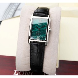 Longines Leather Strap 200m Waterproof Green Dial Watch