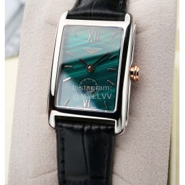 Longines Leather Strap 200m Waterproof Green Dial Watch