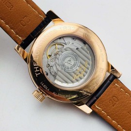 Longines Lg Factory 40mm Dial Leather Strap Black Dial  Watch