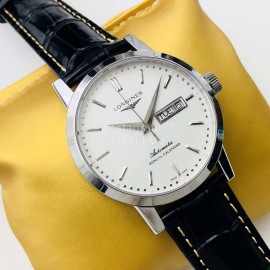 Longines Lg Factory Leather Strap 40mm Dial White Dial Watch