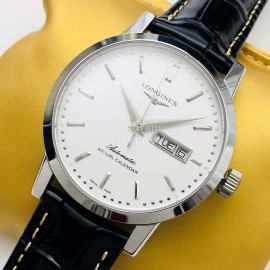Longines Lg Factory Leather Strap 40mm Dial White Dial Watch