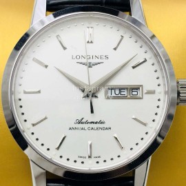 Longines Lg Factory Leather Strap 40mm Dial White Dial Watch