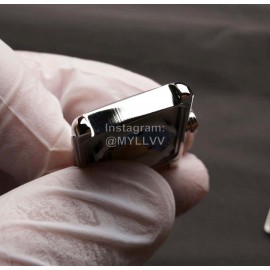 Longines Diamond Square Dial Leather Strap Watch