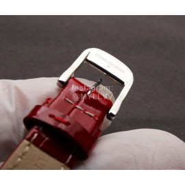 Longines Diamond Square Dial Leather Strap Watch