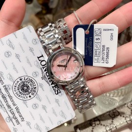 Longines 316 Fine Steel Round Dial Quartz Watch Pink