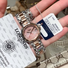 Longines 316 Fine Steel Round Dial Quartz Watch Pink