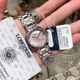 Longines 316 Fine Steel Round Dial Quartz Watch Pink