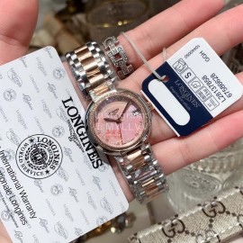 Longines 316 Fine Steel Round Dial Quartz Watch Pink