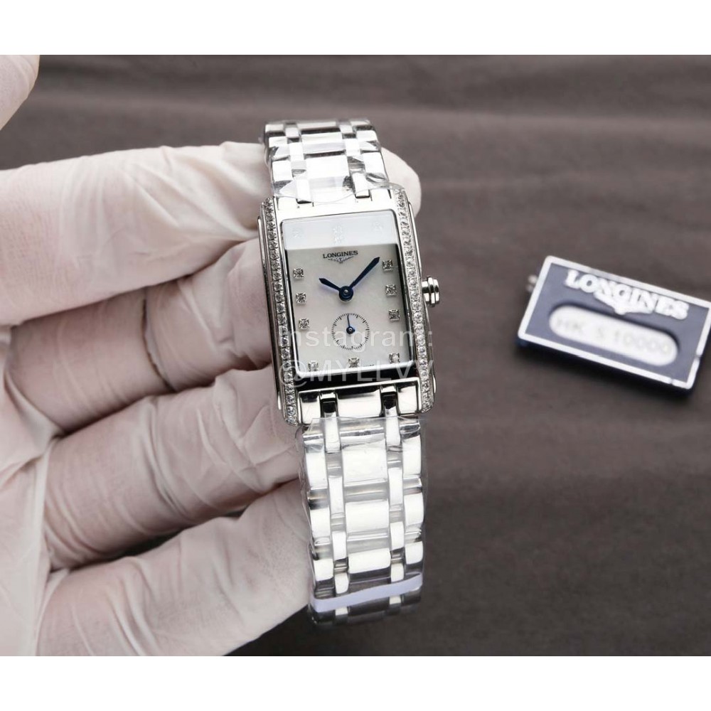 Longines Steel Strap Square White Dial Watch