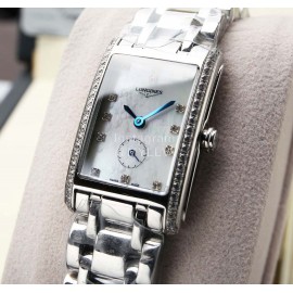 Longines Steel Strap Square White Dial Watch